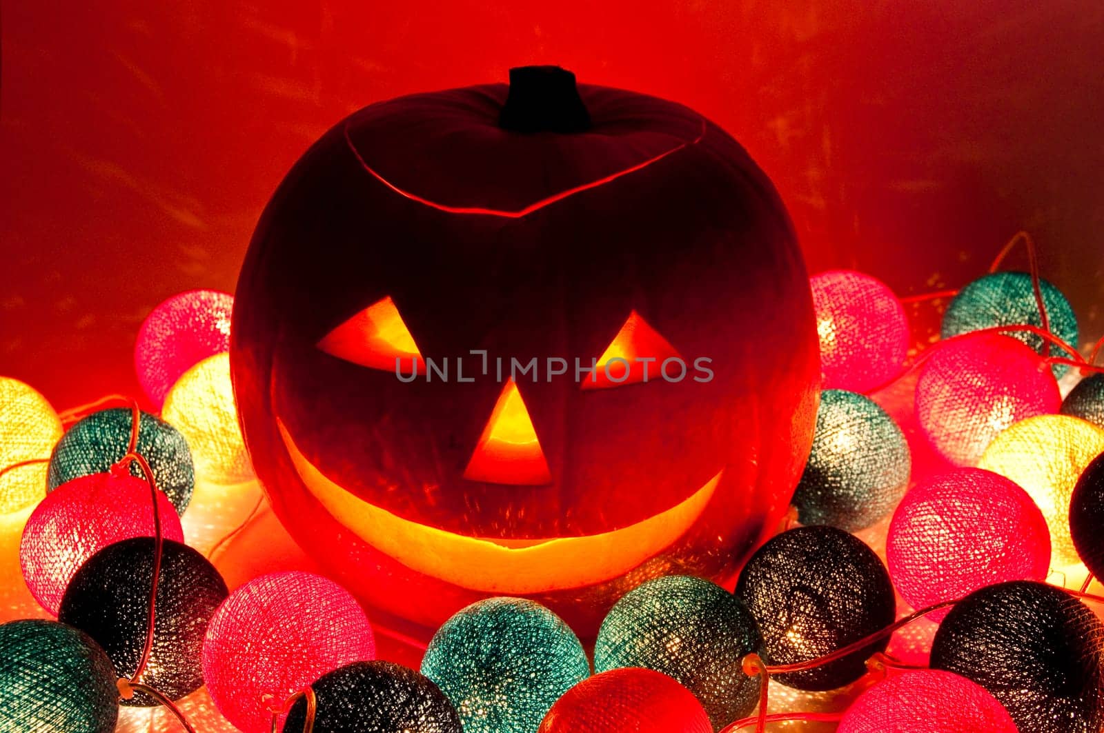 Halloween lantern and electric garland