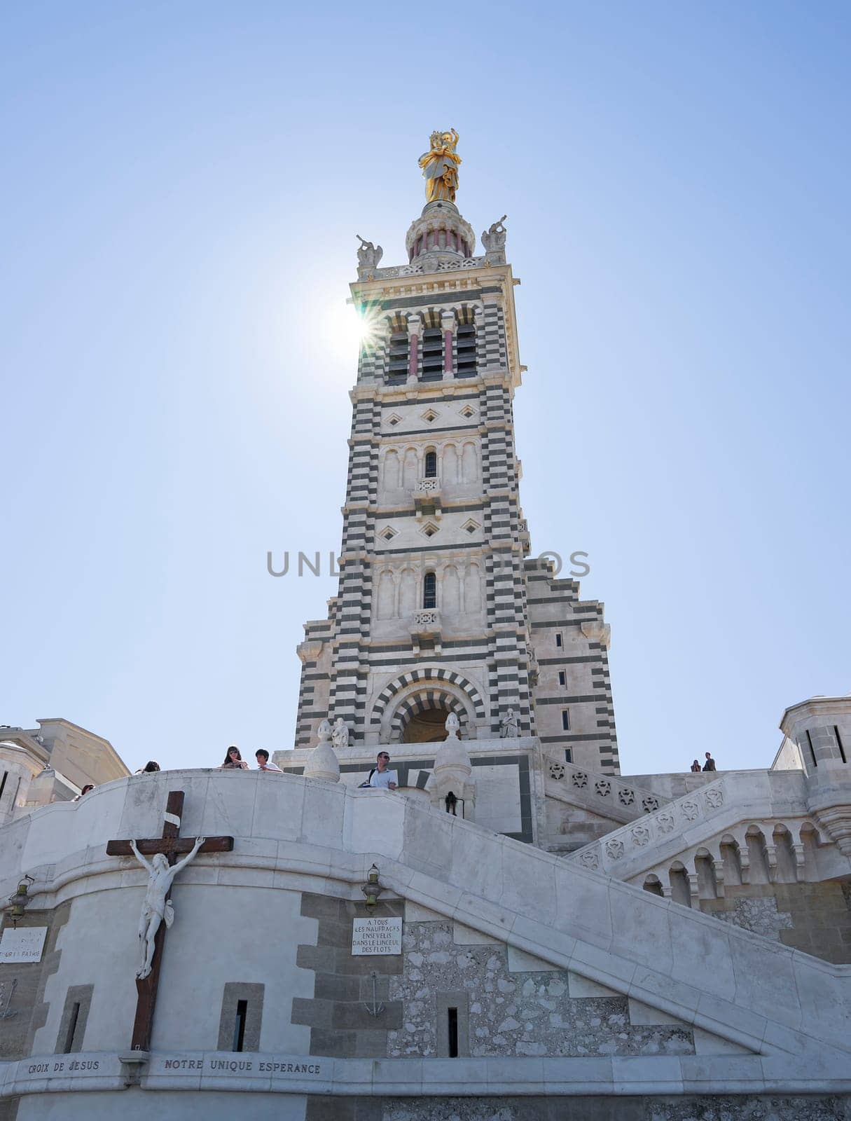Notre Dame de la Garde of Marseille in France in the morning