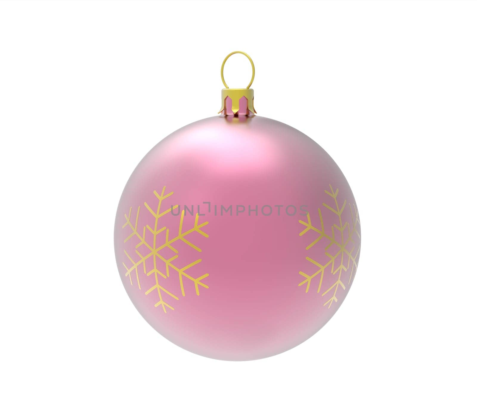 Rose Christmas ball isolated on white