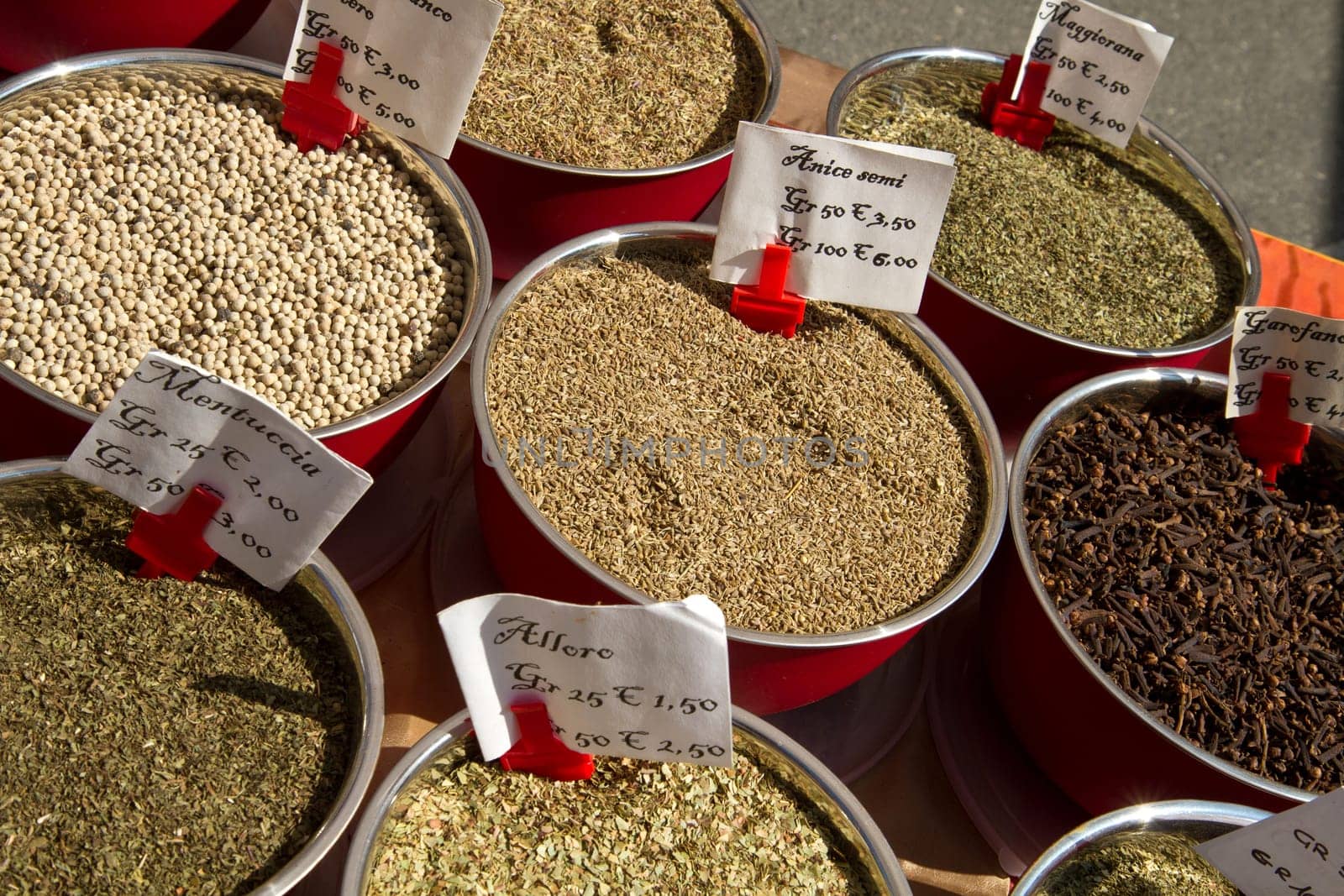 mixed spices in box