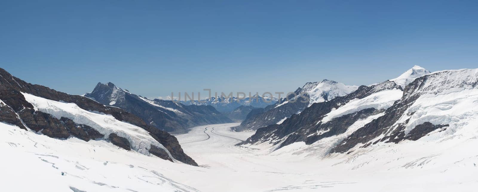 Grosser Aletschgletcher (glacier) from Jungfraujoch (Jungfrau saddle), Alps, Switzerland