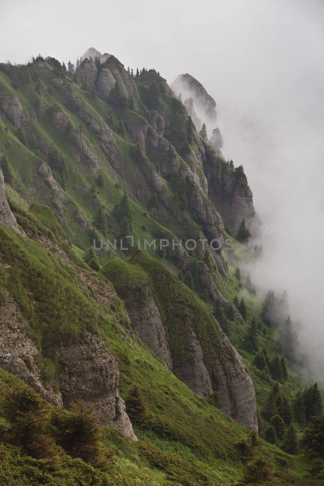 mountains and clouds in Ciucas Mountains, Romania