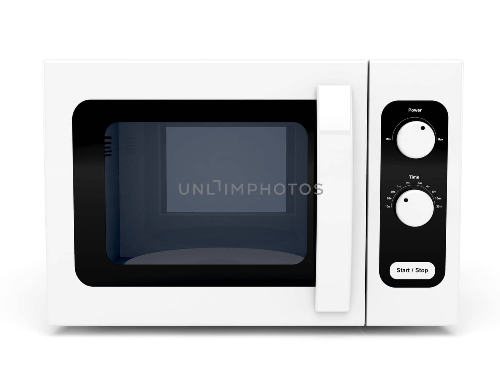 3d illustration of microwave oven on white background