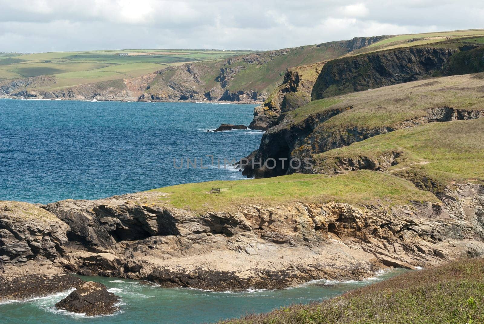 landscape of sea on the coast at Port Isaac in Cornwall