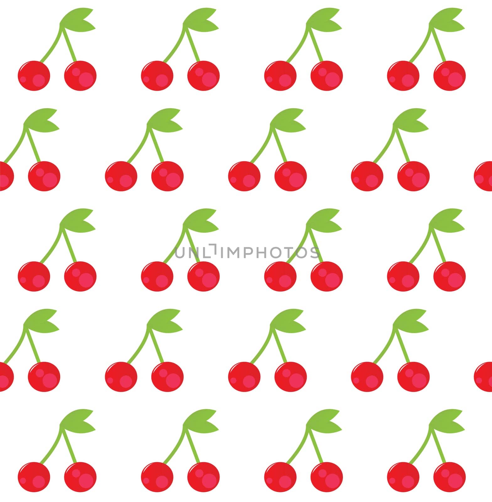 Stylized Cherry vector pattern. Vector Illustration.