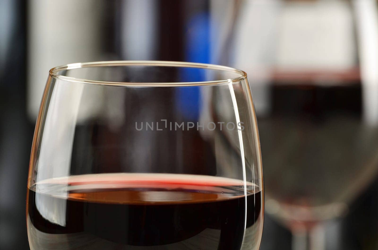 Composition with glasses and bottles of wine