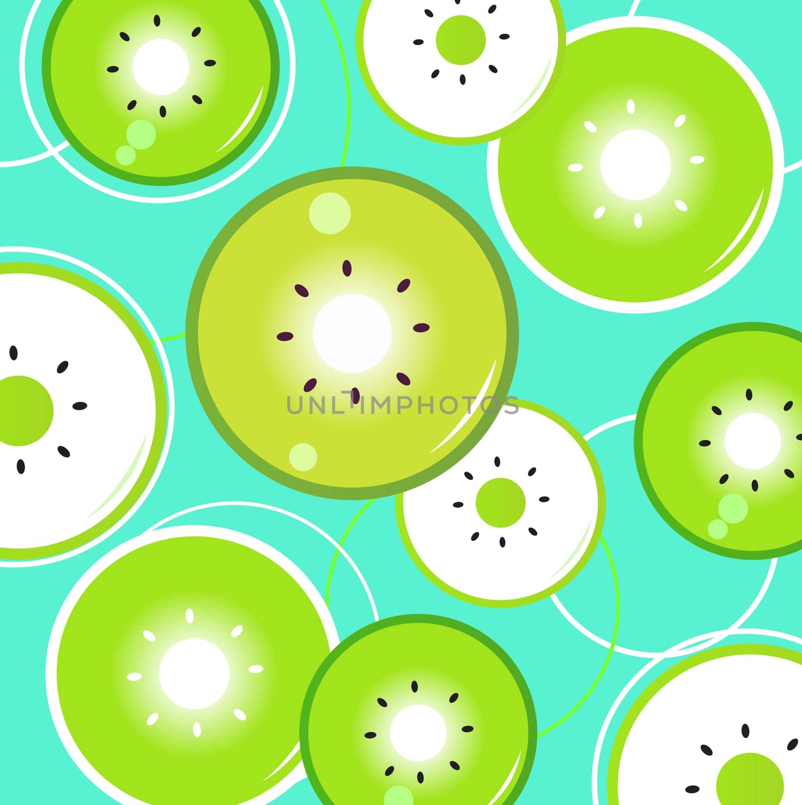 Green Kiwi background. Vector