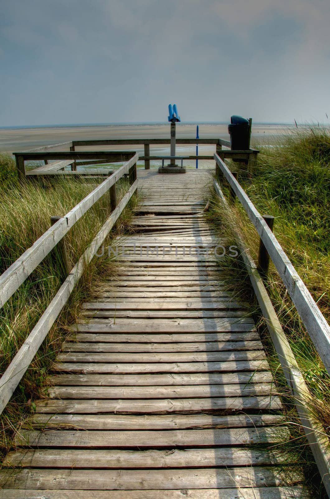 old wooden brdge near the beach on Amrum, Germany