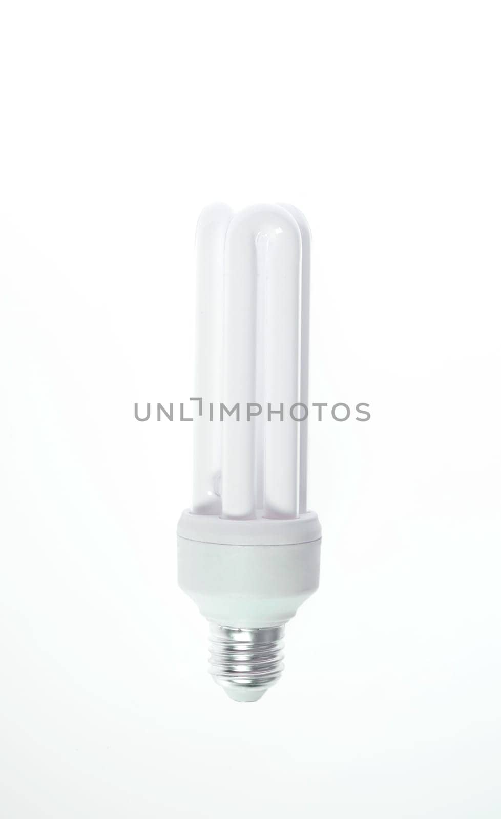 Energy saving bulb isolated on white with path