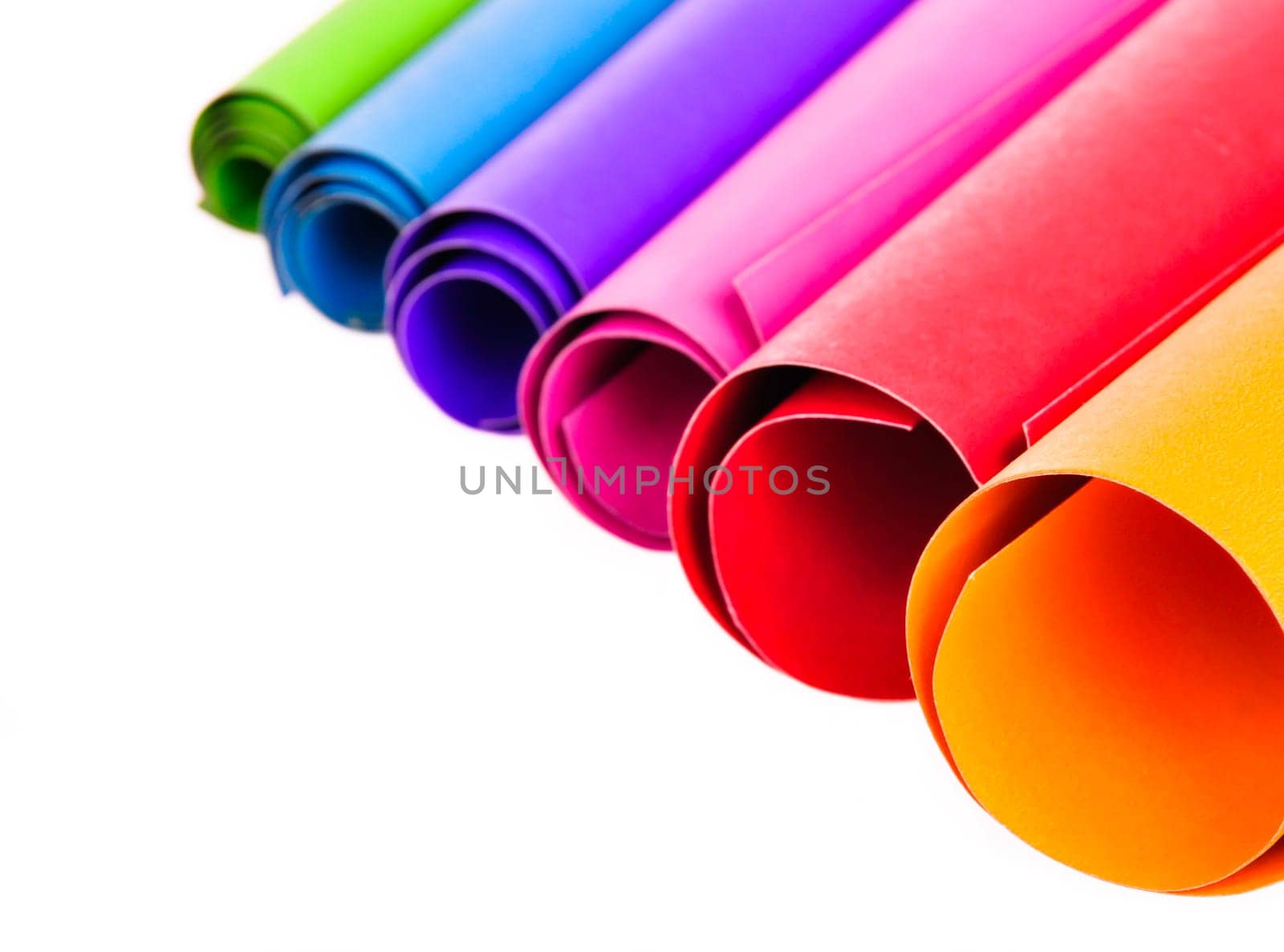 Colorful card stock in unique circular shapes  for decorating in the living room