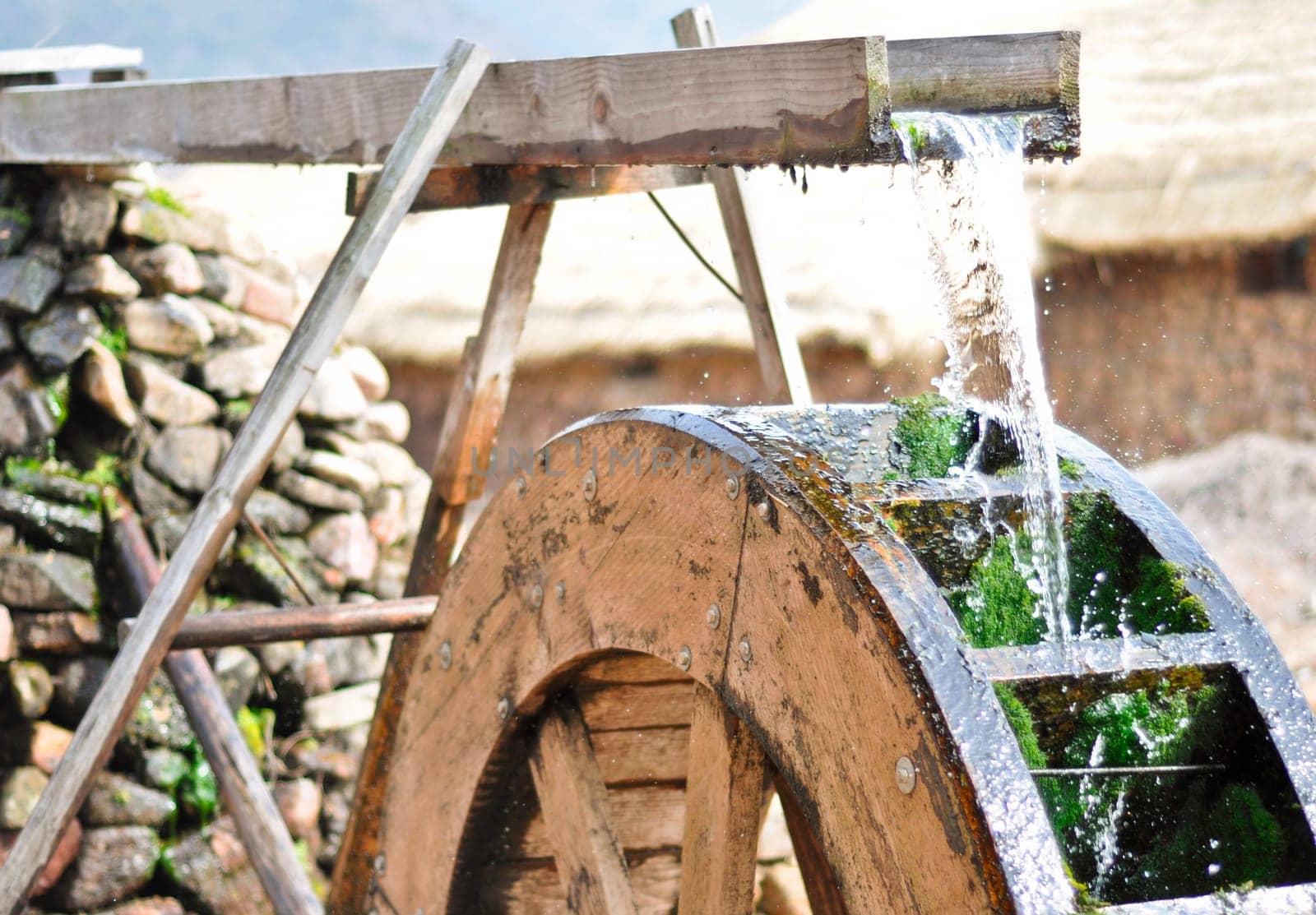 Traditional waterwheel working in a cultural village