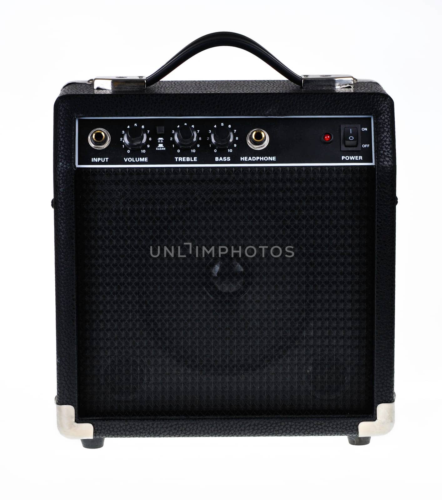 Guitar amp or amplifier isolated on white background.