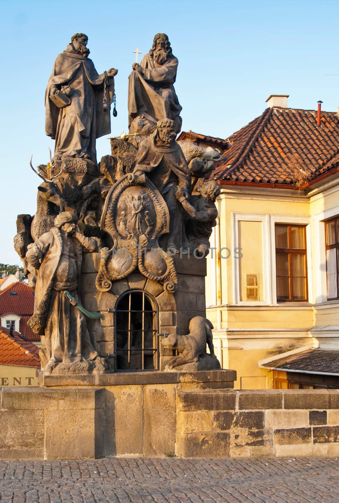 One of many statues on the Charles Bridge in Prague, Czech