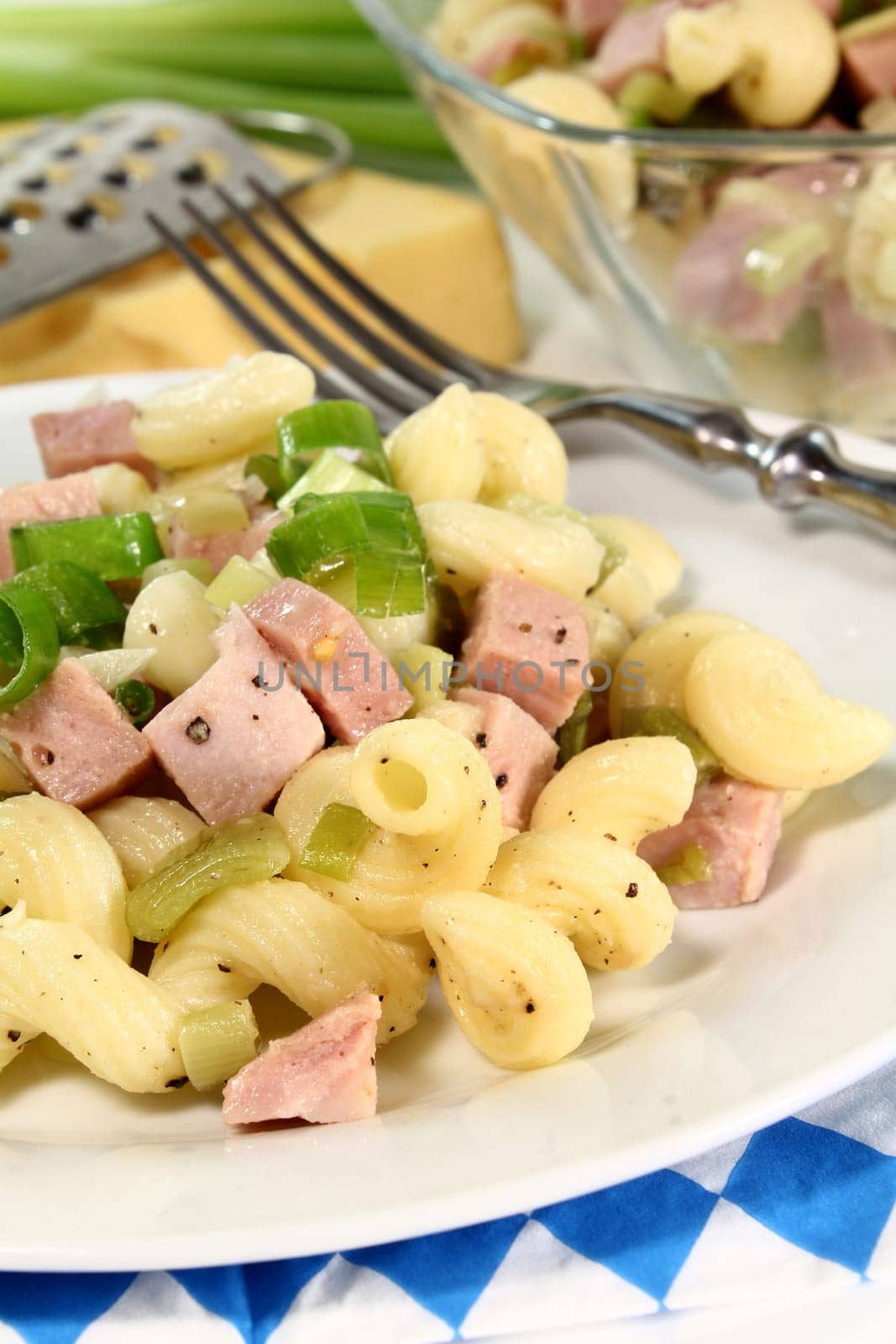 a plate of Munich ham noodles