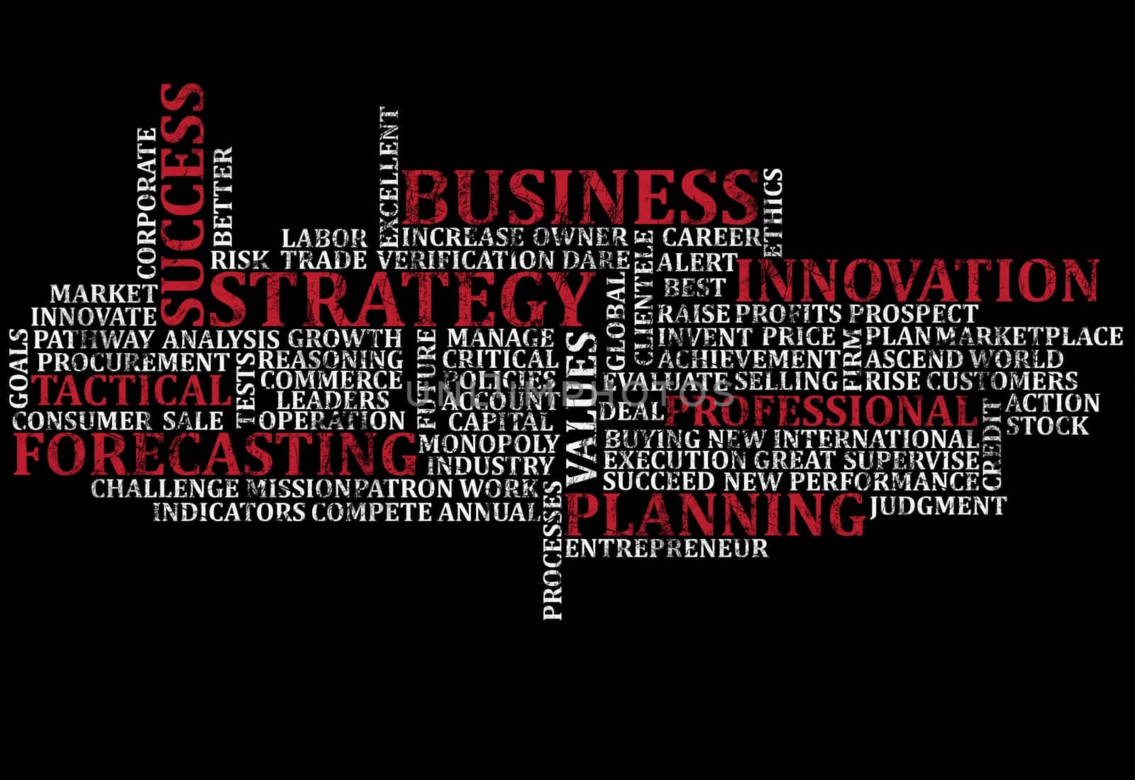 Business buzz words scrambled up for a background