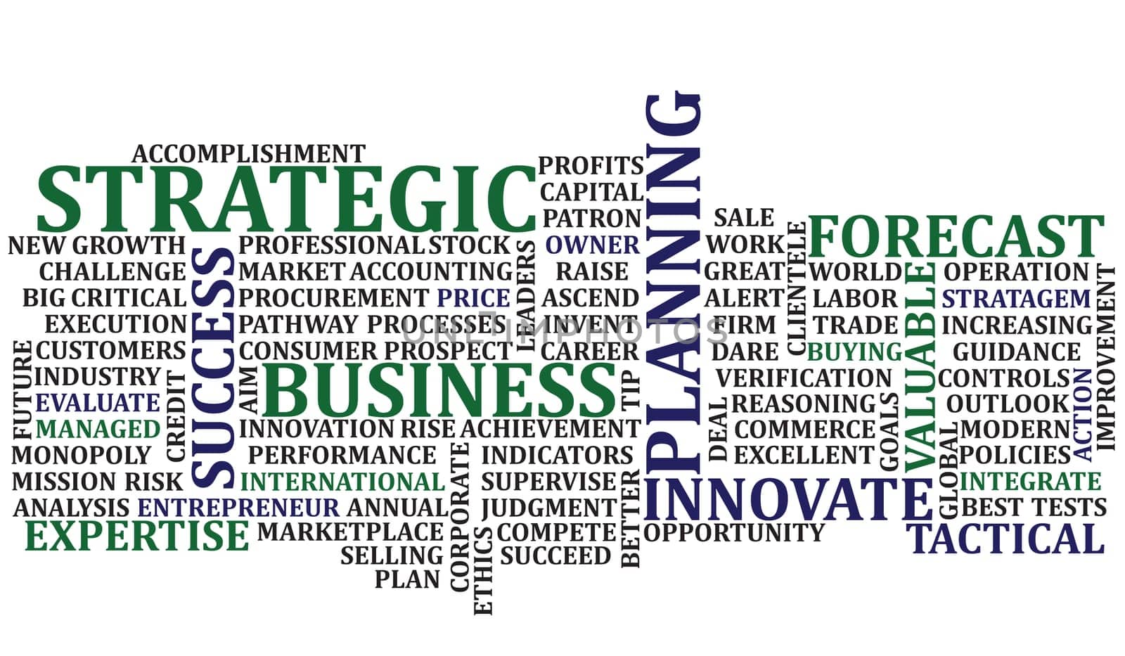 Business buzz words scrambled up for a background