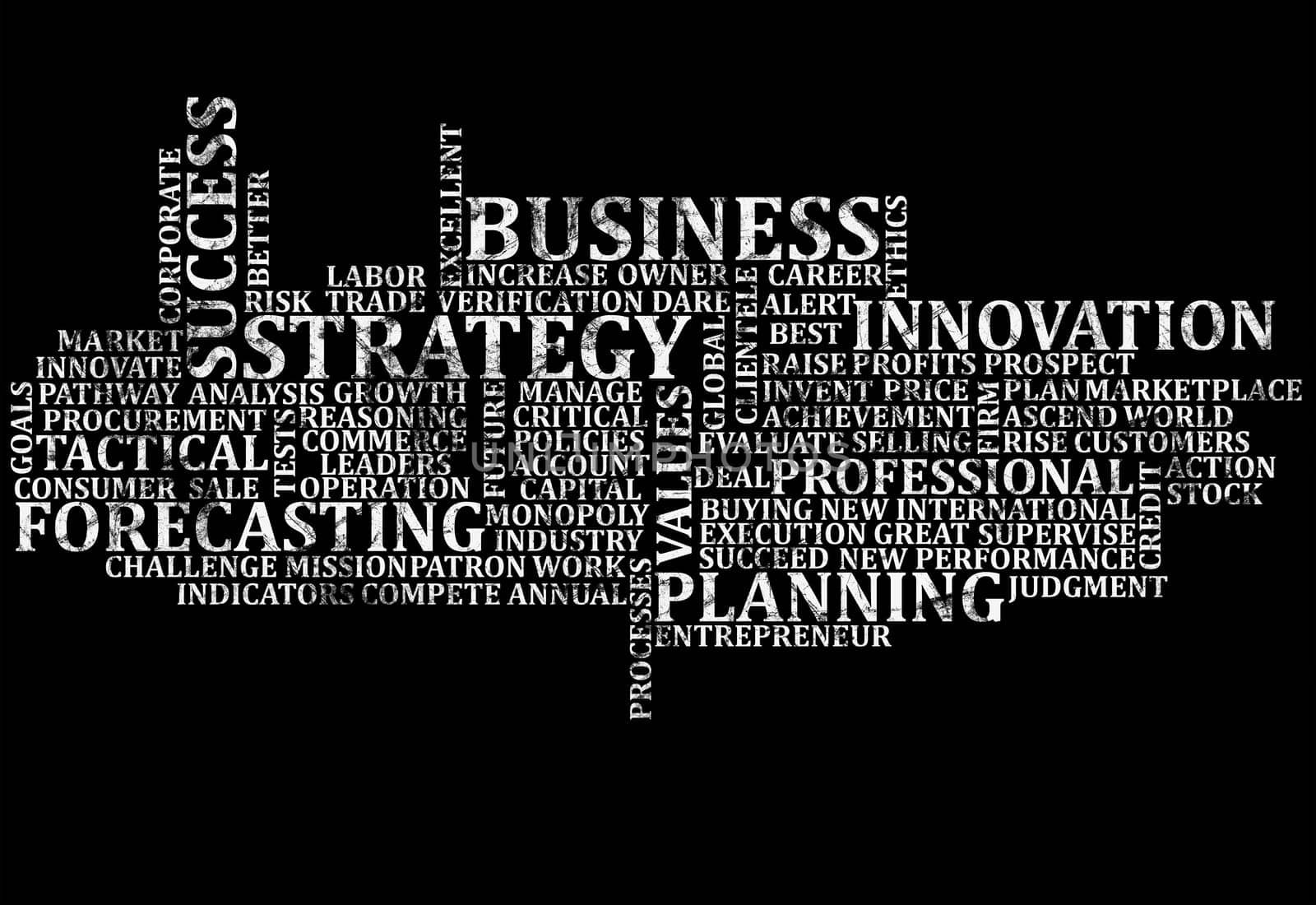 Business buzz words scrambled up for a background