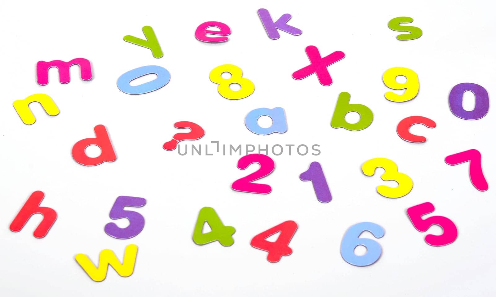 School Brushes Letters Numbers Pens Colorful