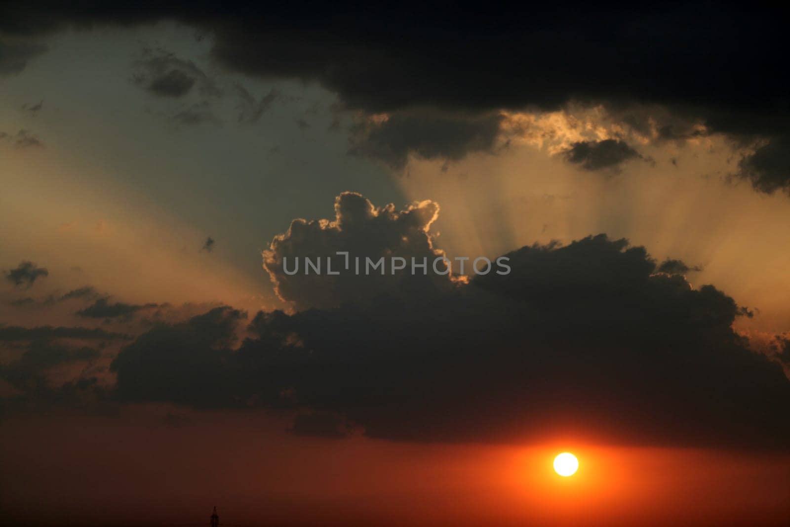 Spectacular view of Sunset during train journey
