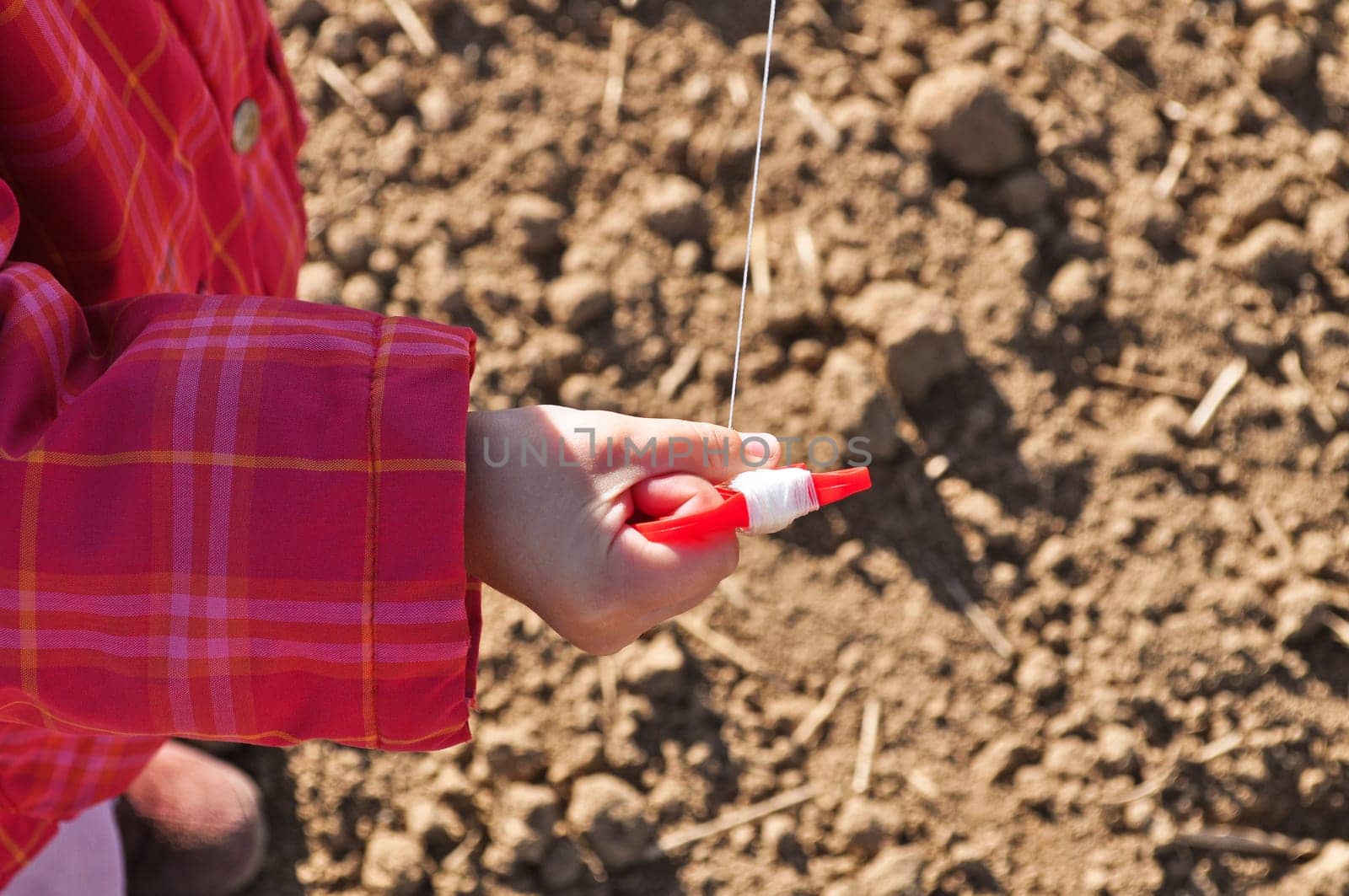 Flying a child at the kite