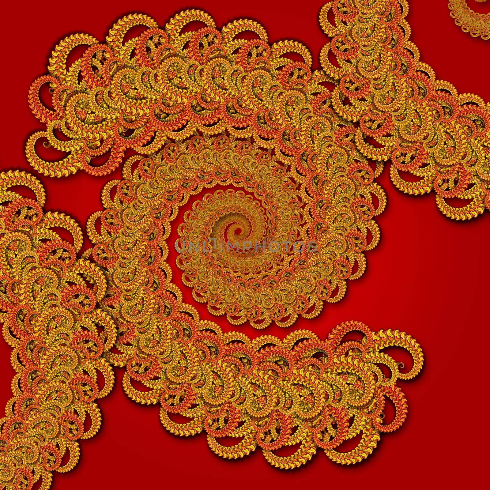 Chinese fractal pattern inspired by dragon tails. spiral of geometric repeat swirl