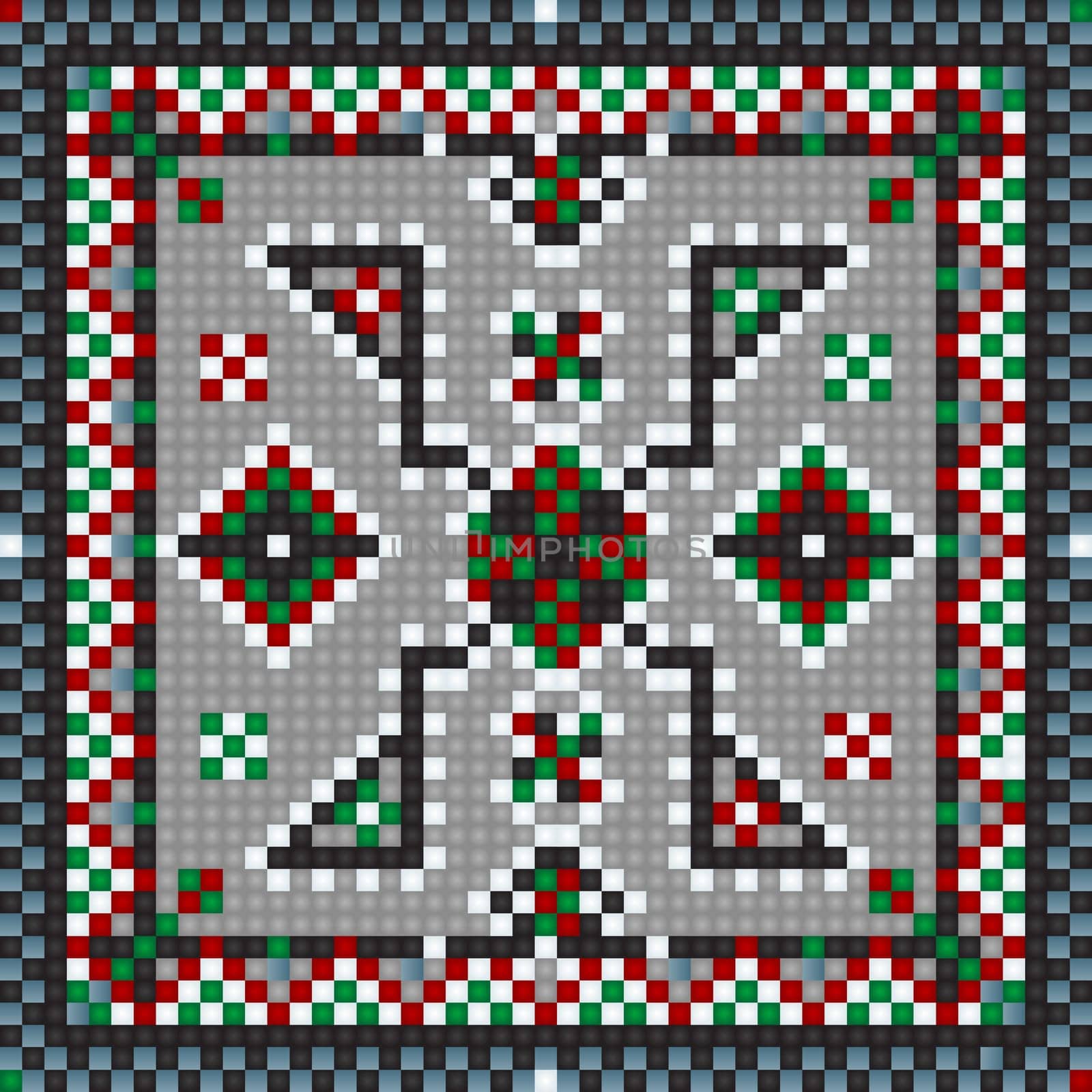 Traditional carpet, rug or mosaic design. Editable  background.