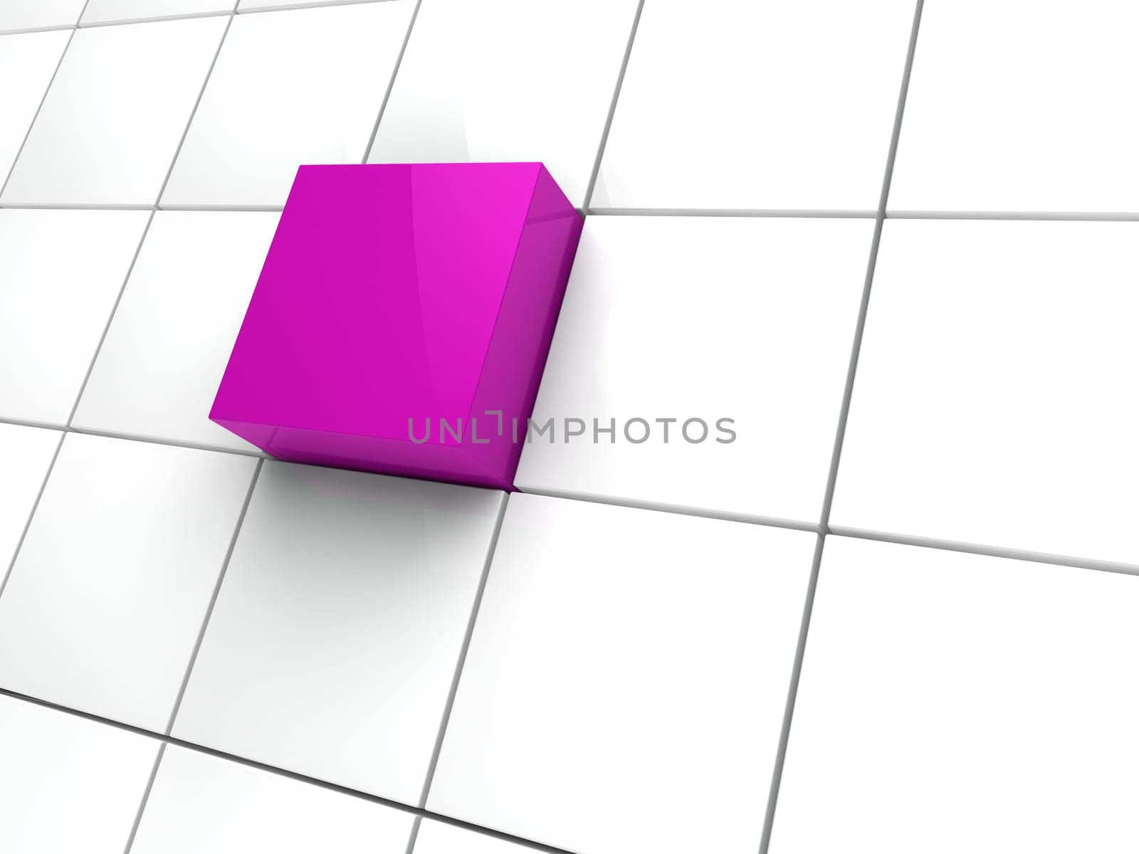 3d cube purple white area square abstract