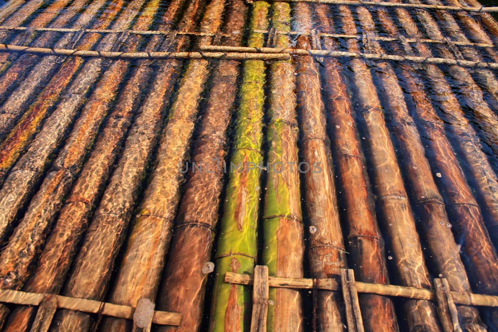 Bamboo raft on river Kvay, Thailand