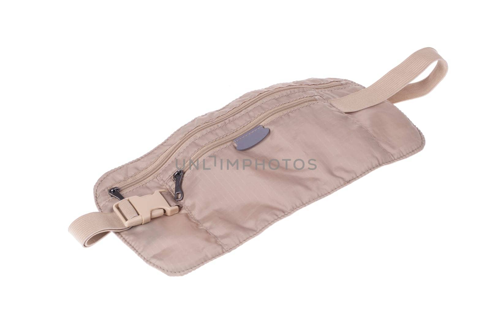 A traveller&#039 s money belt bag pouch isolated on white