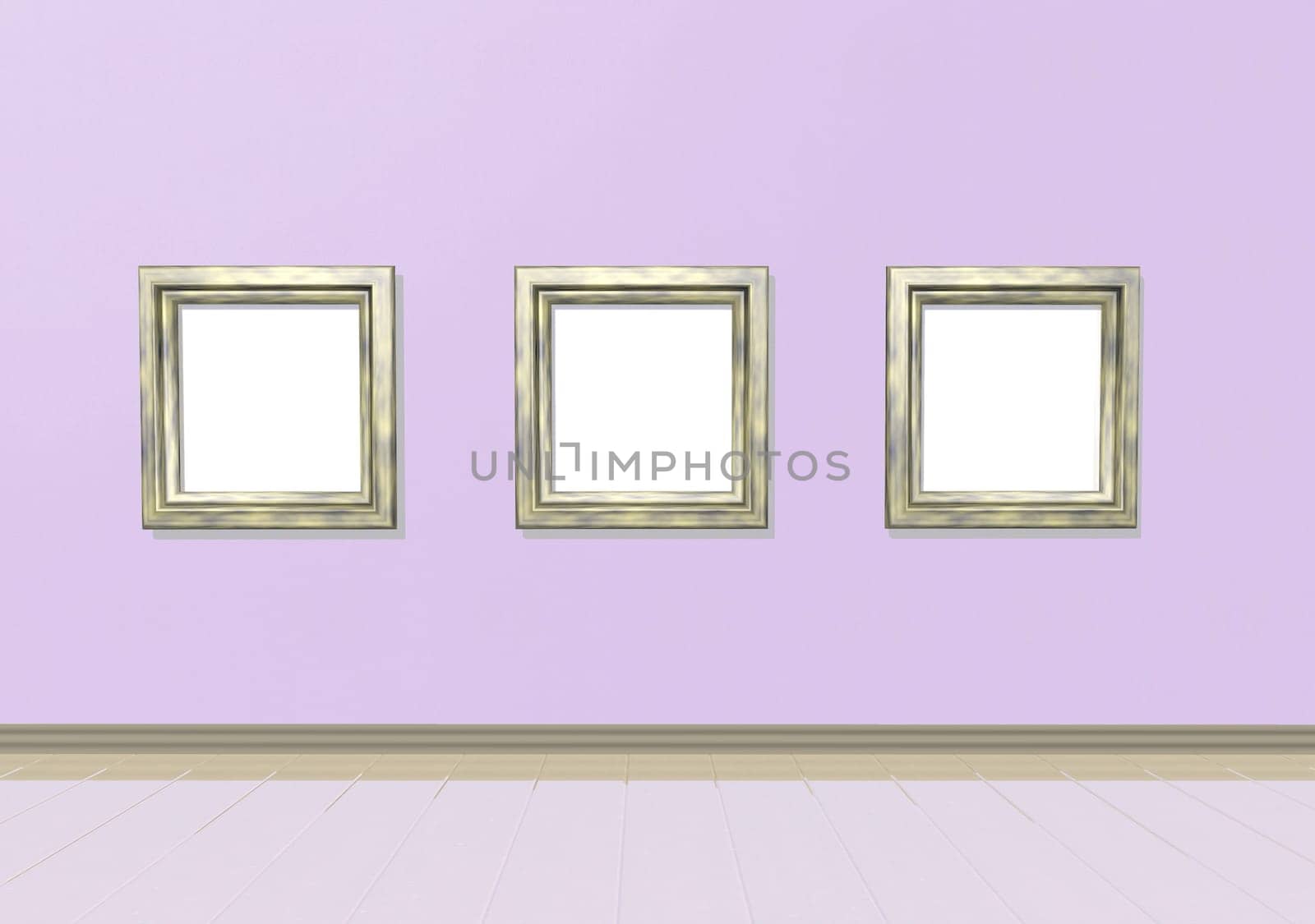 room with picture frames