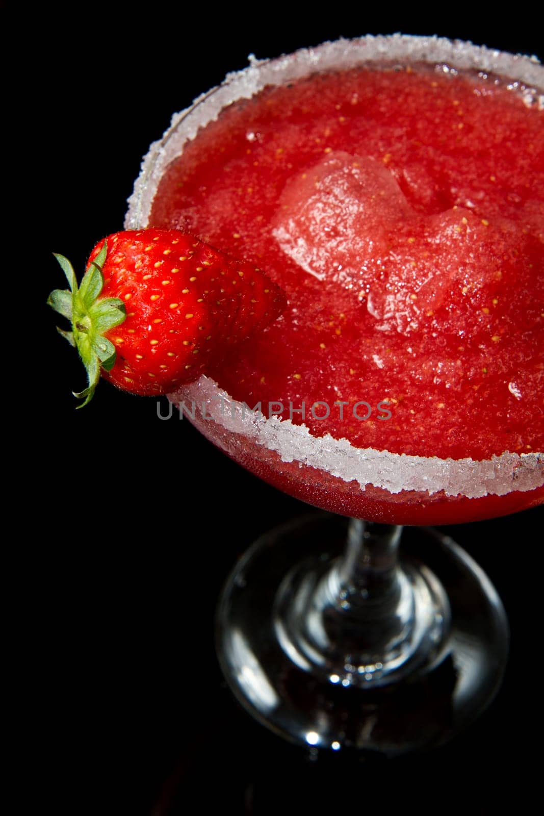 strawberry cocktail on black background