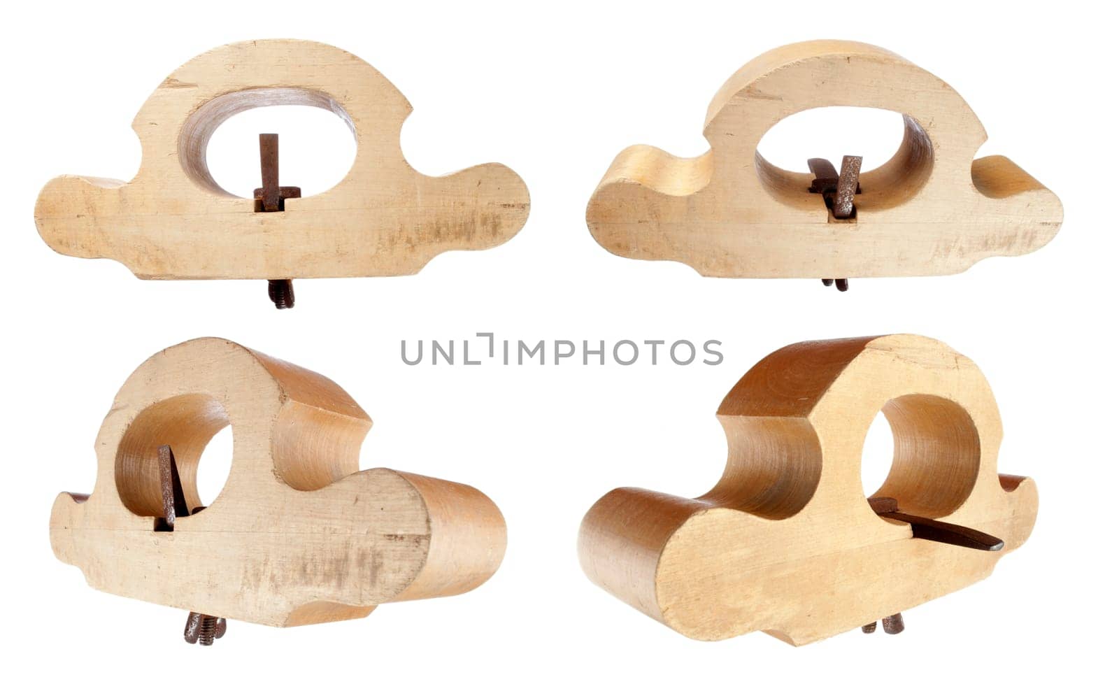 wood plane collection with white background