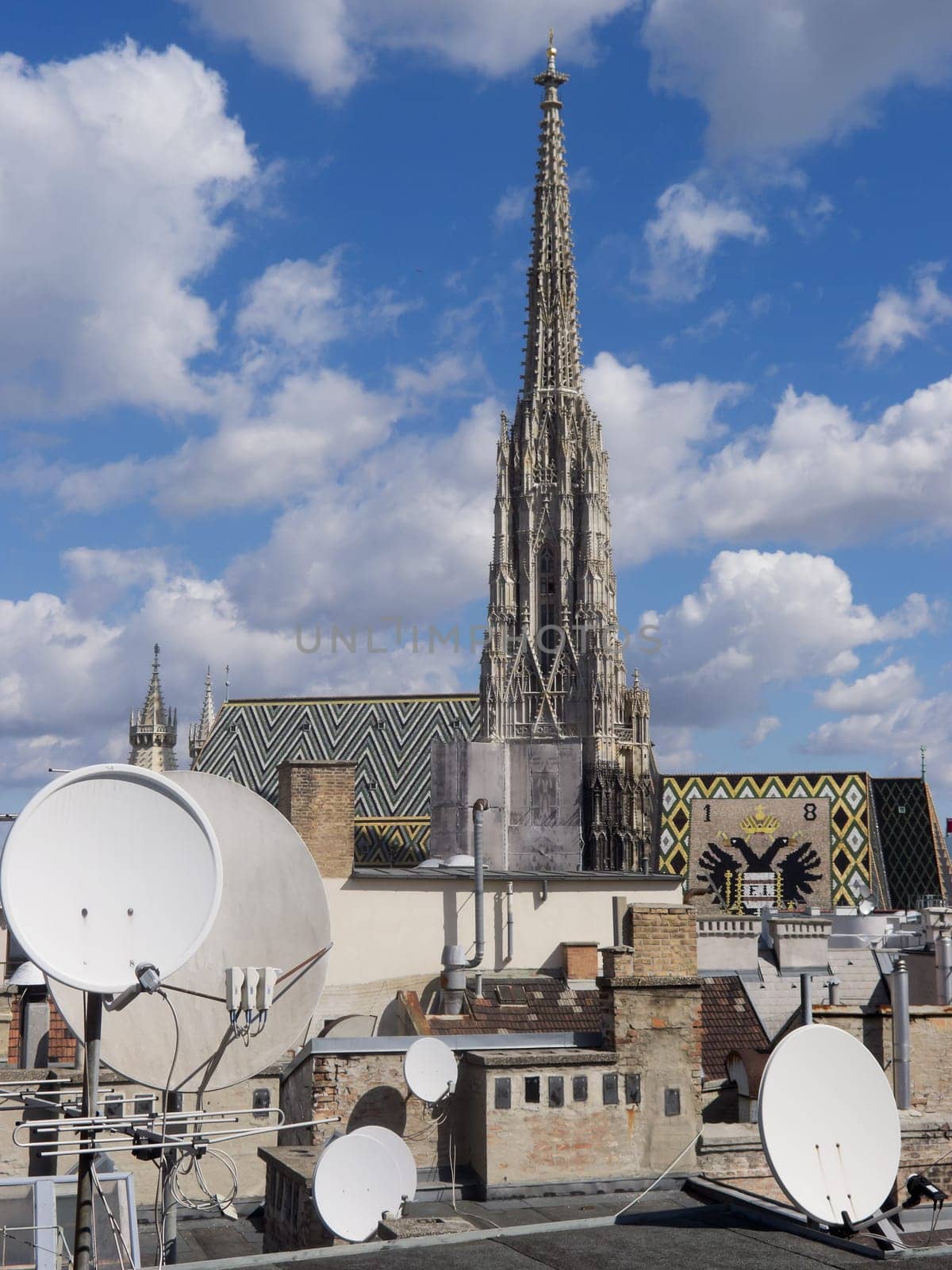 St. Stephen's Cathedral Vienna,view from a roof in the first district