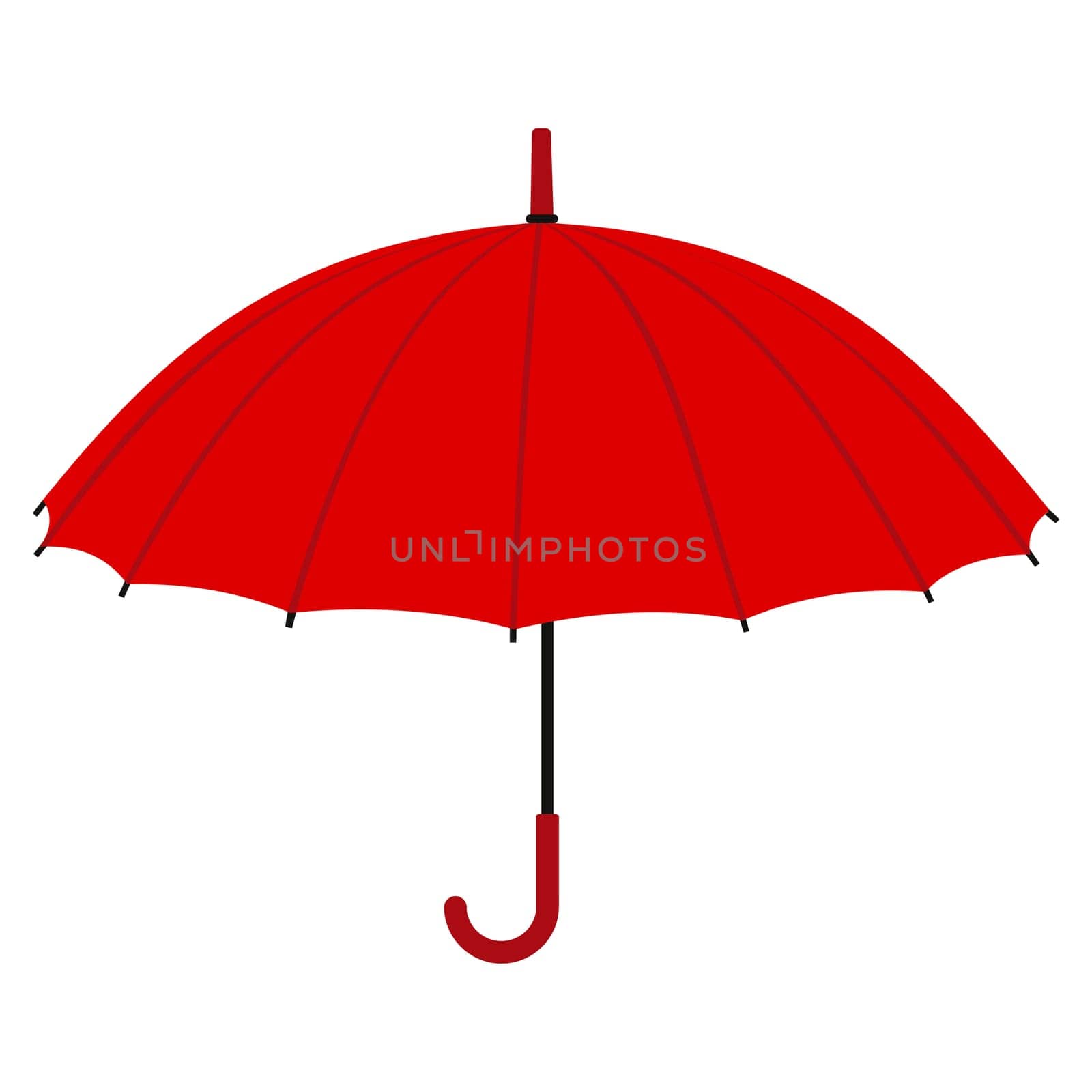 Red umbrella isolated. Vector available
