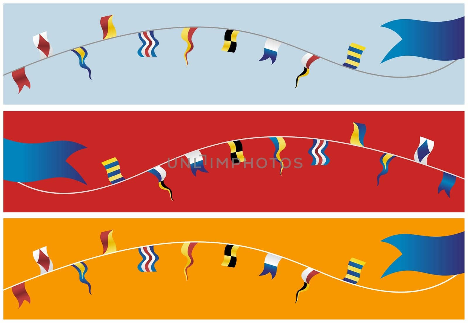 Set of banner navigation flags. Vector available.