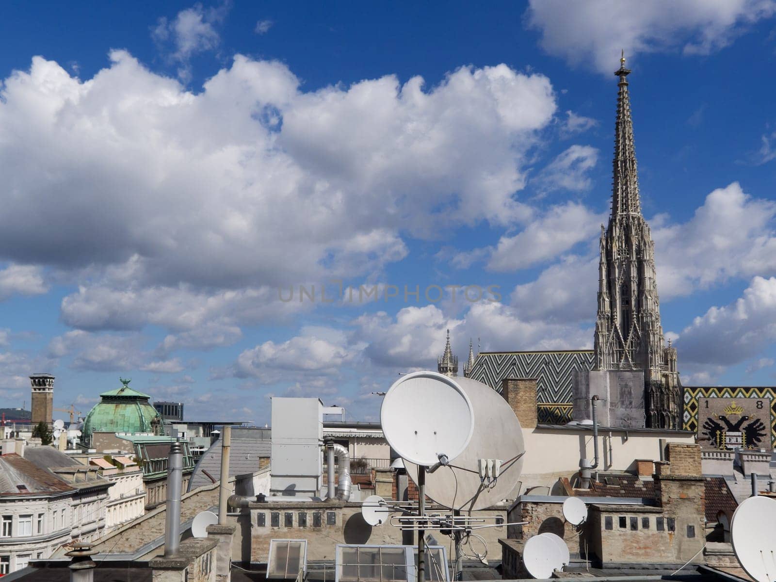 St. Stephen's Cathedral Vienna,view from a roof in the first district