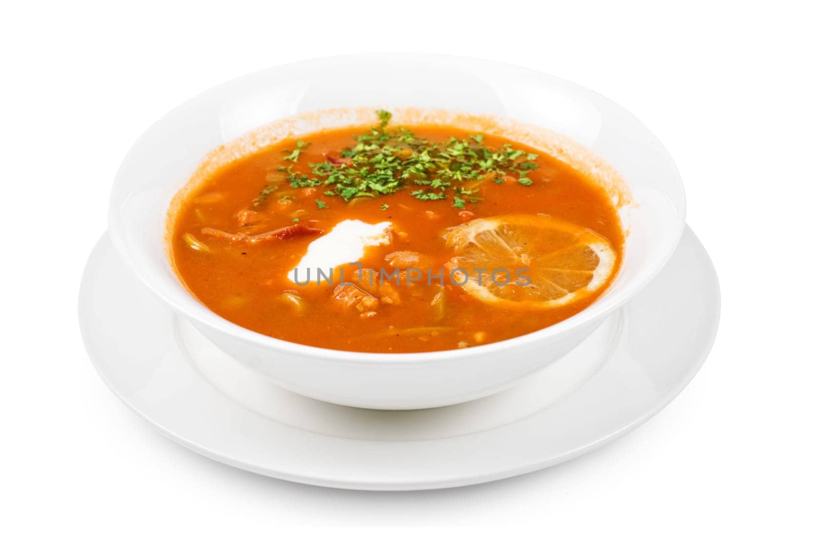 Solyanka isolated on a white background