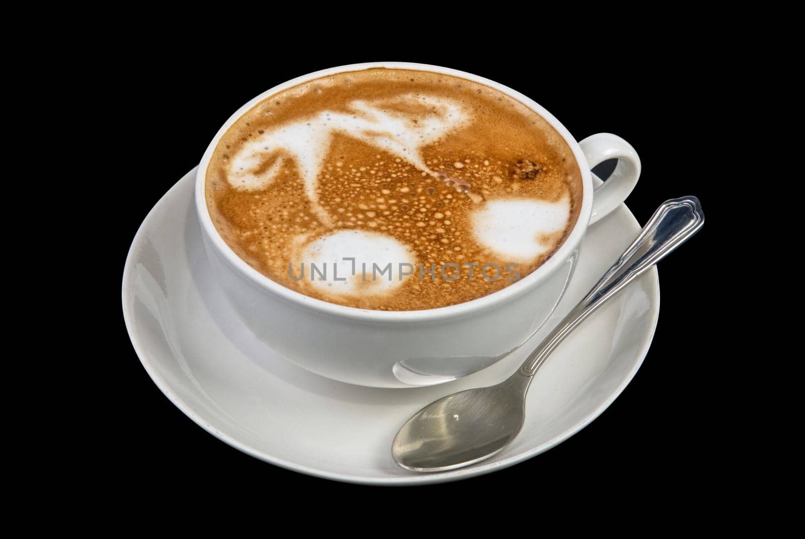 Cup of latte on a dark background