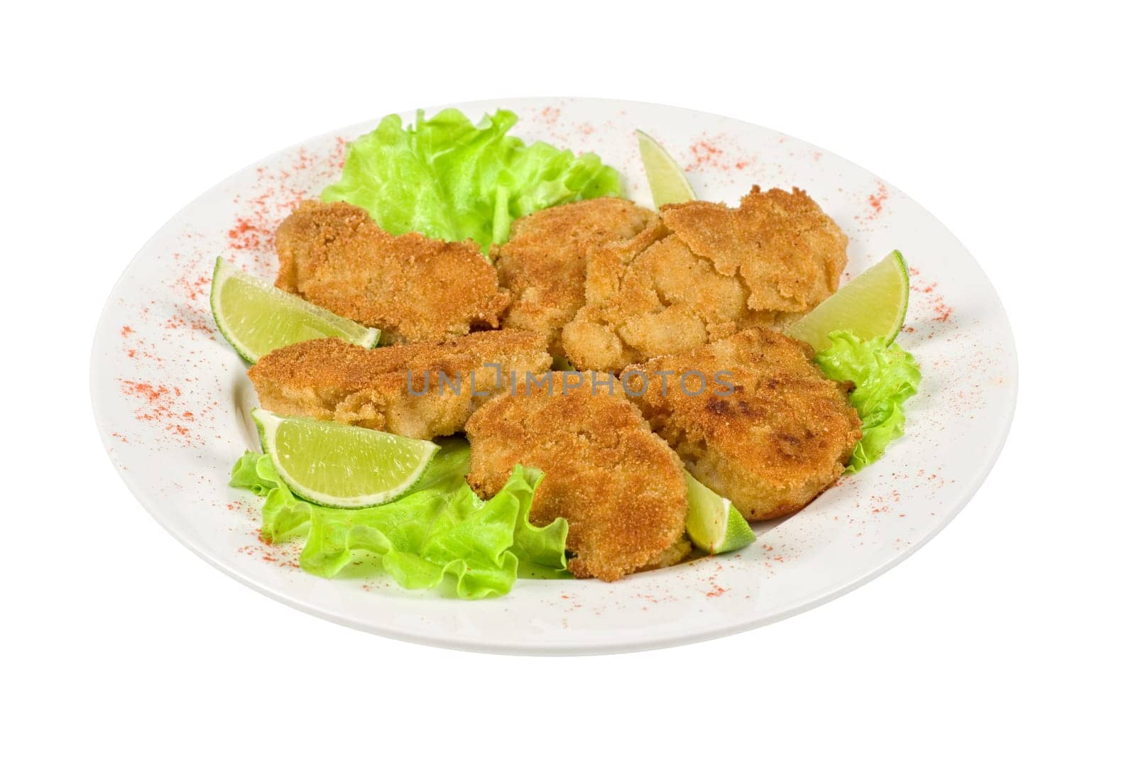 deep-sea scallop marinated at soy sauce and coat with breadcrumbs and fried at butter