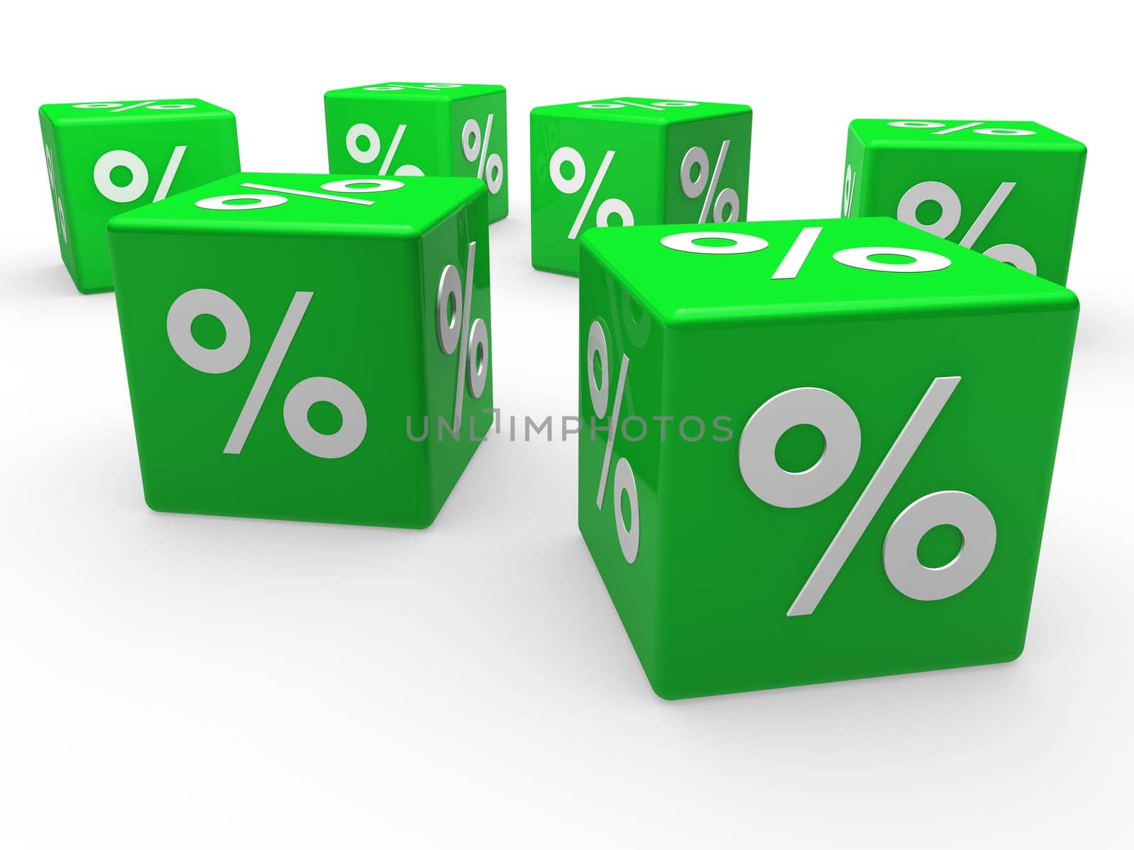 3d cube green sale discount retail percentage