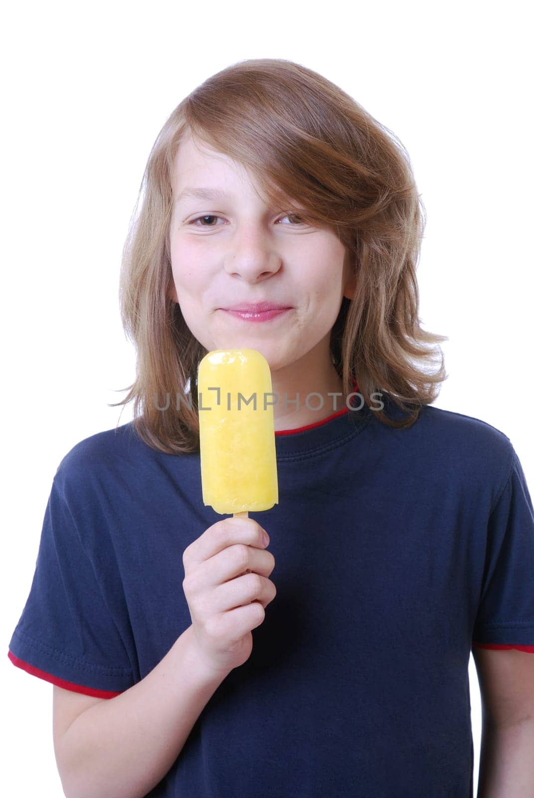 Boy with popsicles