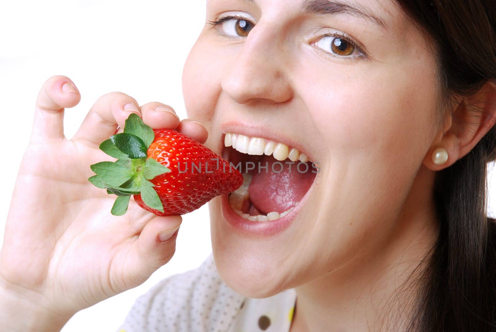 Eating strawberries