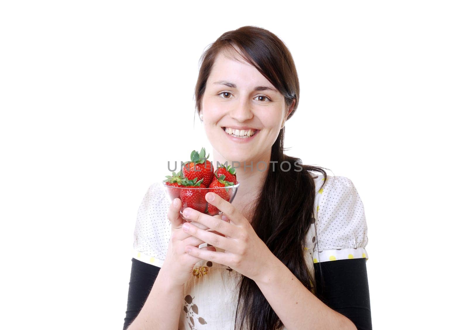 Young woman with strawberries