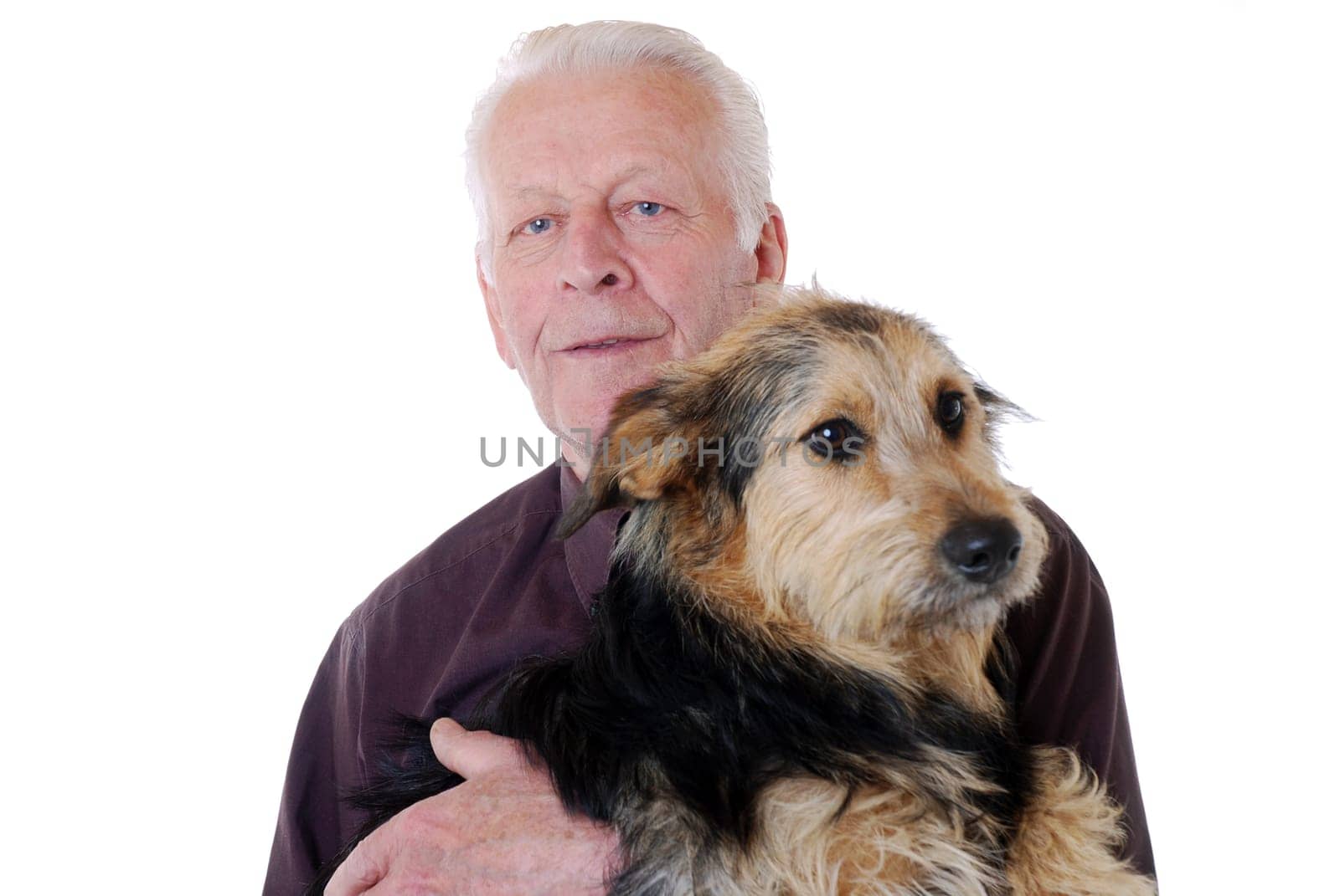Senior with dog