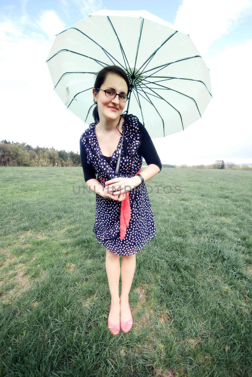 Young woman with umbrella