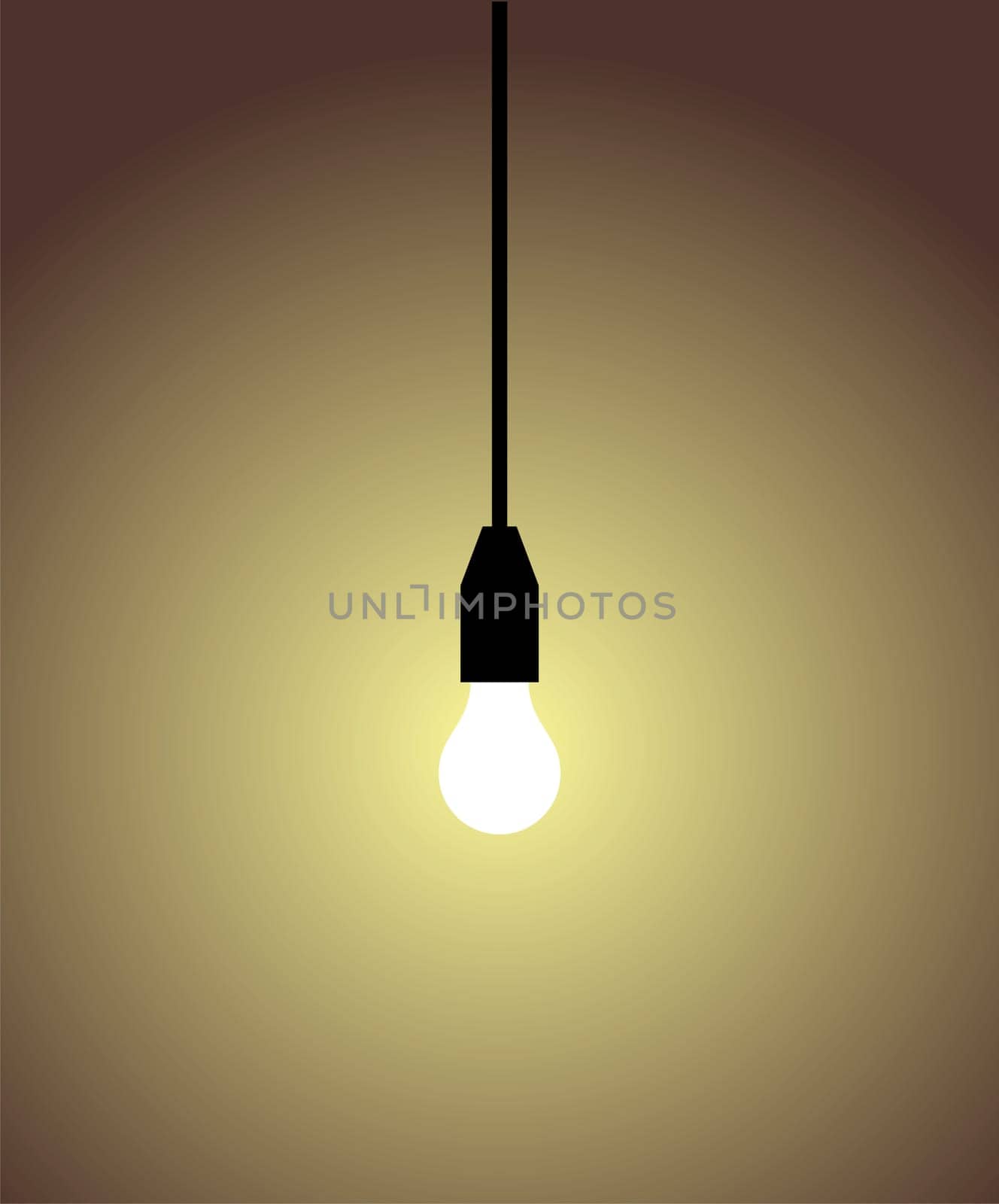 white light bulb on brown background. Concepts of light, idea, brillant, inteligence.