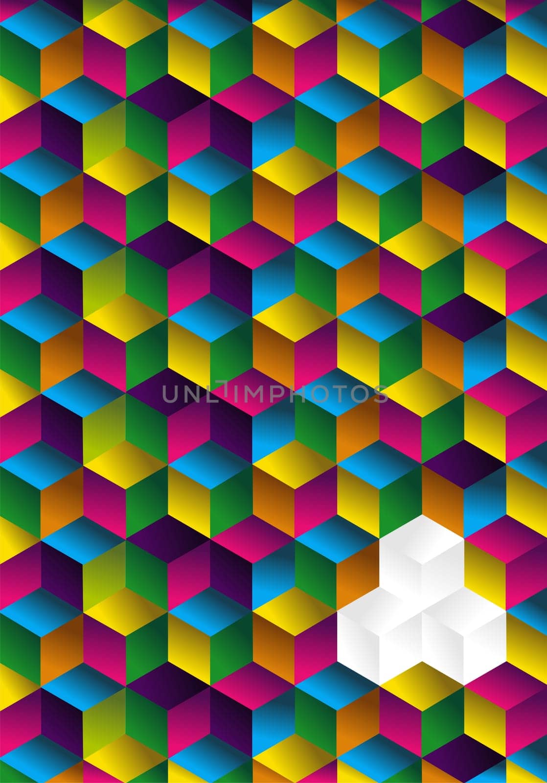 Colorful cubic background with a white space. Ideal for brochure or presentations. Vector file available.