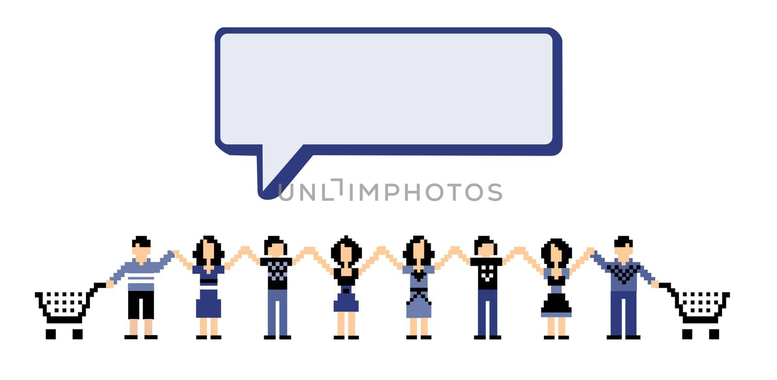 Viirtual community shopping in social networks. Vector available