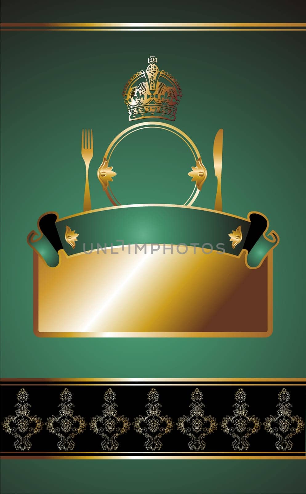 illustration on blue background for food industry, menu, cover
