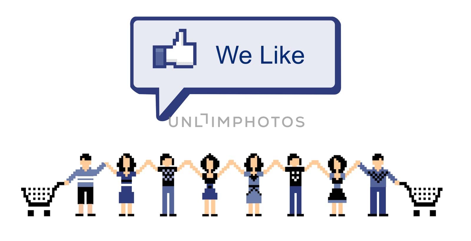 Viirtual community shopping in social networks. Vector available